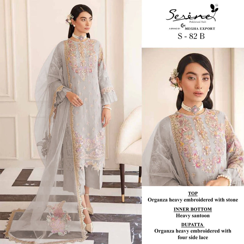 SERINE SUIT D NO 82 B GEORGETTE WITH HEAVY EMBROIDERY WORK STYLISH LOOK AND BEAUTIFUL DESIGNER PAKISTANI SUIT