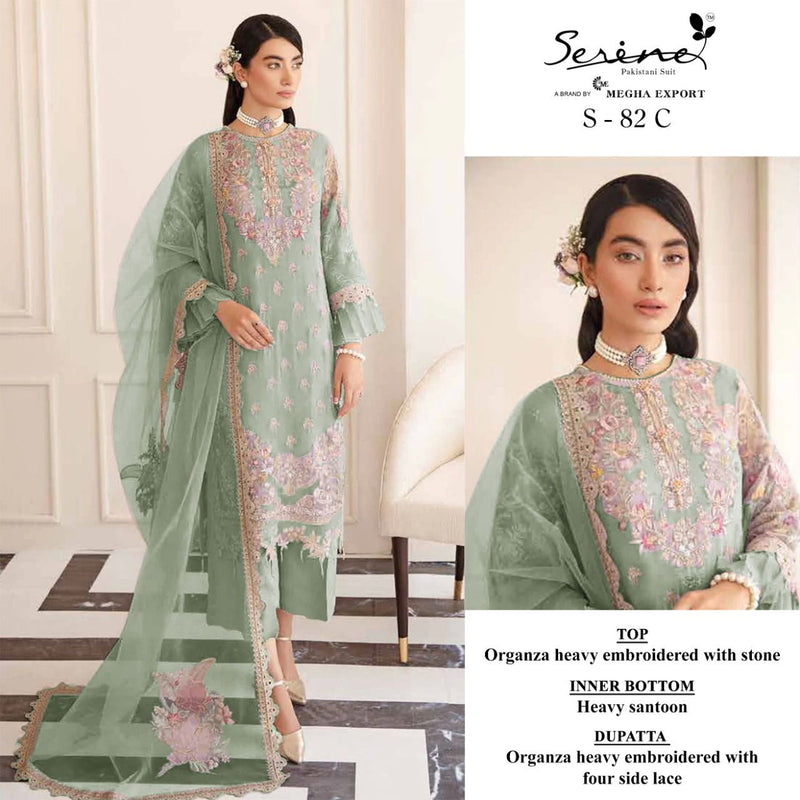 SERINE SUIT D NO 82 C GEORGETTE WITH HEAVY EMBROIDERY WORK STYLISH LOOK AND BEAUTIFUL DESIGNER PAKISTANI SUIT