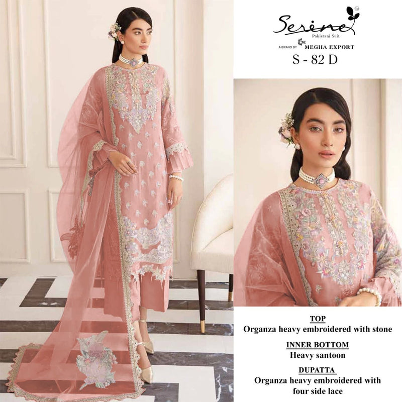 SERINE SUIT D NO 82 D GEORGETTE WITH HEAVY EMBROIDERY WORK STYLISH LOOK AND BEAUTIFUL DESIGNER PAKISTANI SUIT
