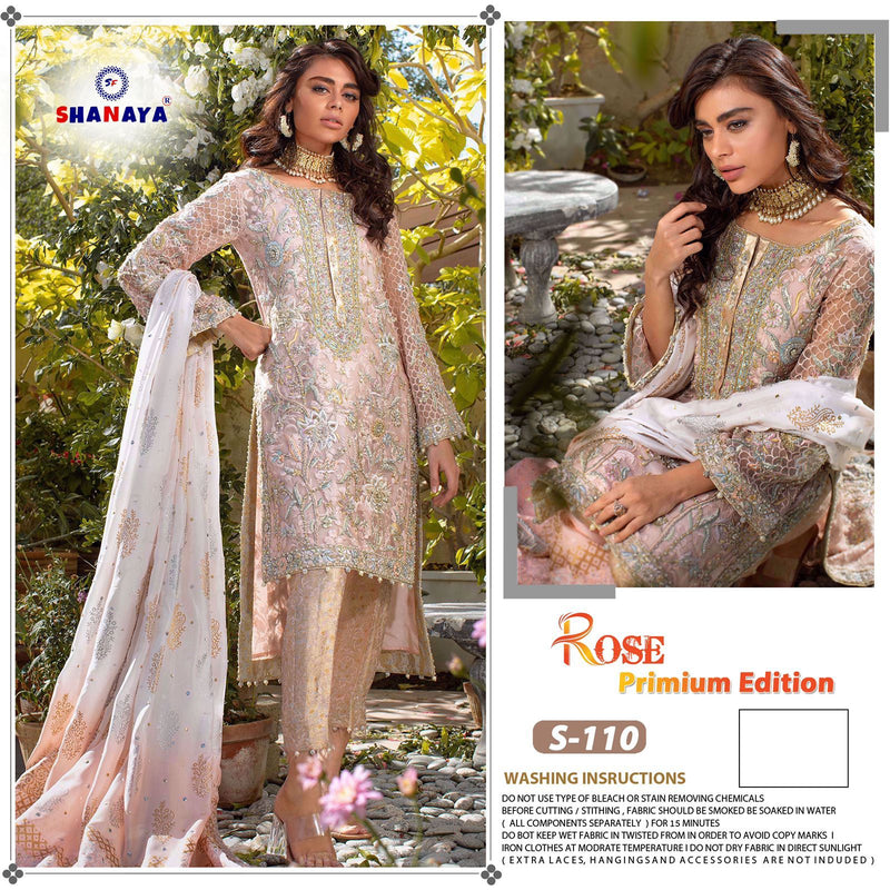 SHANAYA D NO 110 GEORGETTE WITH HEAVY EMBROIDERY WORK STYLISH DESIGNER PARTY WEAR PAKISTANI SUIT