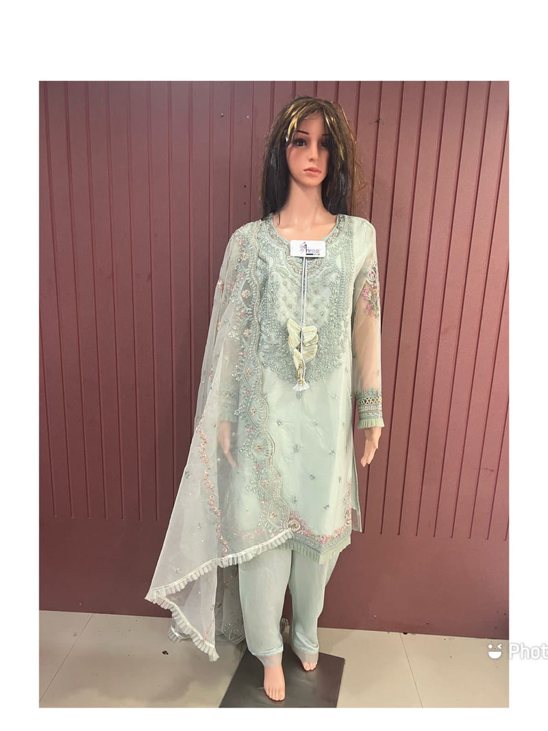 SHREE FABS D NO 1019 GEORGETTE WITH HEAVY EMBROIDERY WORK TOP PURE ORGANJA CASUAL WEAR PAKISTANI SUIT