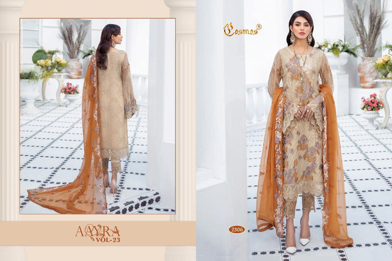 COSMOS AAYRA VOL 23 2306 GEORGETTE WITH HEAVY EMBROIDERY HAND WORK STYLISH DESIGNER FASTIVAL WEAR PAKISTANI SUIT