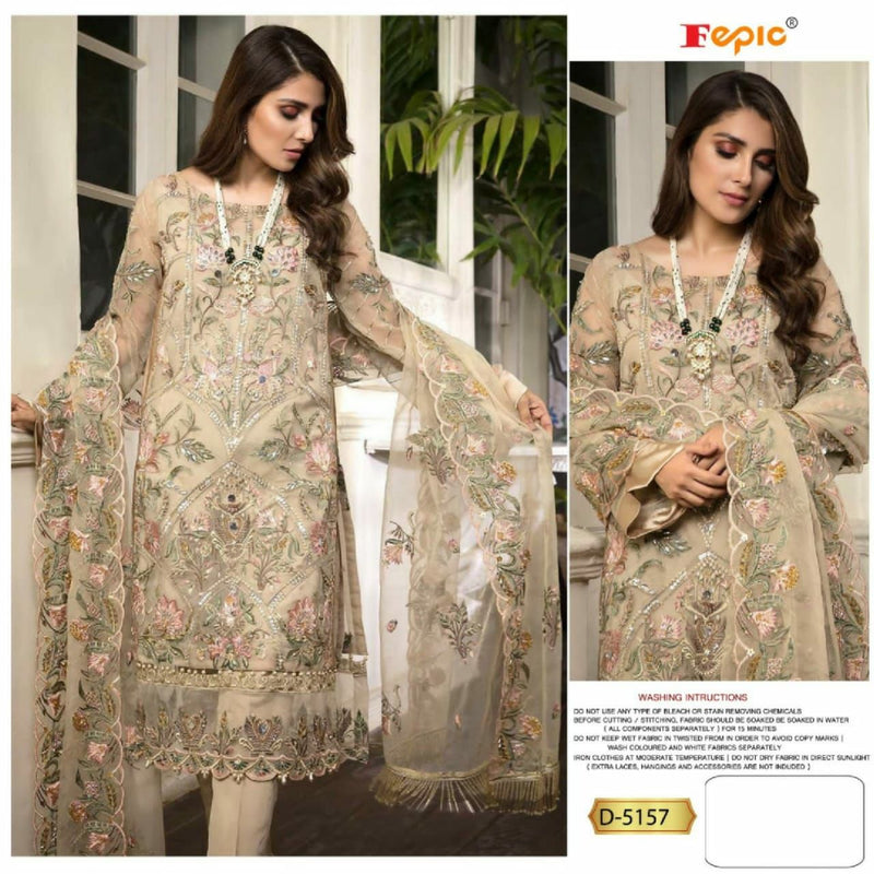 FEPIC D NO 5157 GEORGETTE WITH HEAVY EMBROIDERY WORK STYLISH DESIGNER PARTY WEAR SALWAR KAMEEZ