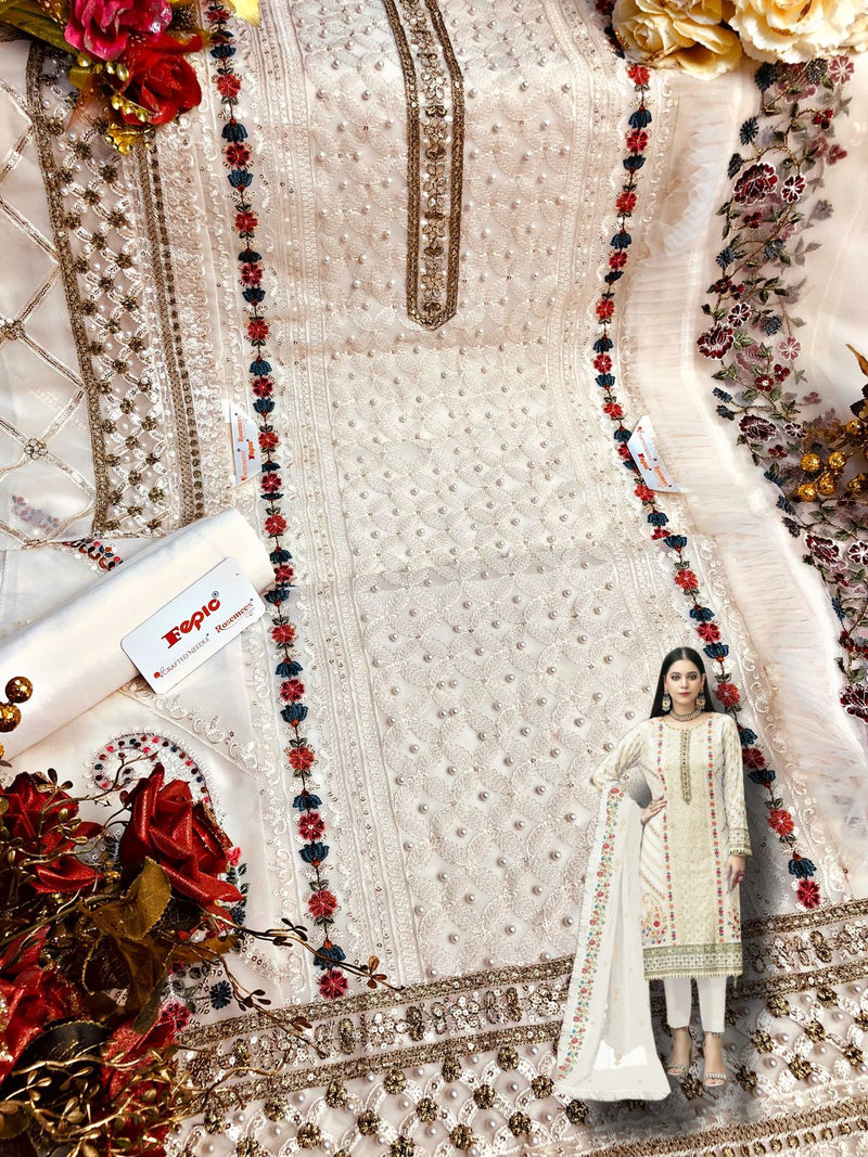 FEPIC D NO 5212 C GEORGETTE WITH PEARL WORK STYLISH DESIGNER PARTY WEAR PAKISTANI SUIT