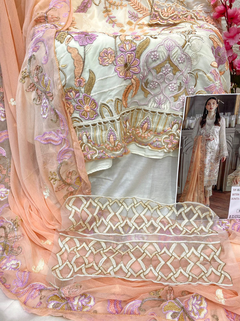MUSHQ D NO 169 GEORGETTE WITH HEAVY EMBROIDERY WORK STYLISH DESIGNER PAKISTANI SUIT
