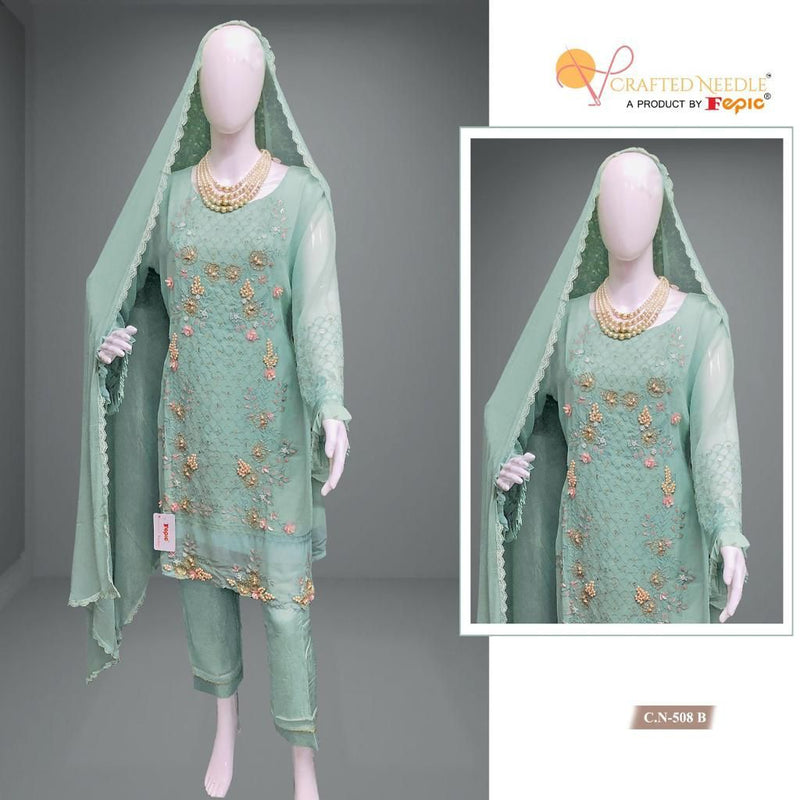 CRAFTED NEEDLE CN 508 B GEORGETTE WITH CASUAL LOOK STYLISH SALWAR KAMEEZ