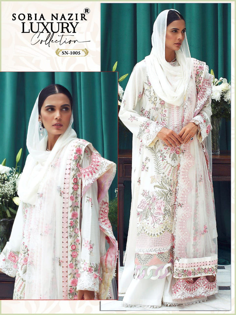 SOBIA NAZIR D NO 1005 GEORGETTE WITH HEAVY EMBROIDERY WORK FANCY LOOK STYLISH DESIGNER PAKISTANI SUIT