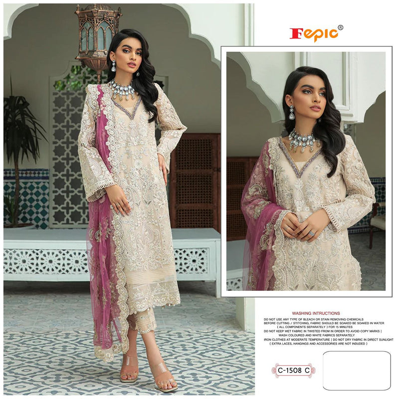 FEPIC SUIT ROSEMEEN 1508 C GEORGETTE WITH HEAVY EMBROIDERY WORK STYLISH DESIGNER PARTY WEAR SALWAR KAMEEZ