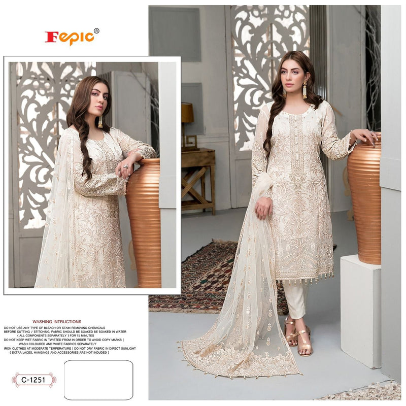 FEPIC ROSEMEEN 1251 C GEORGETTE WITH STYLISH DESIGNER PARTY WEAR PAKISTANI SUIT