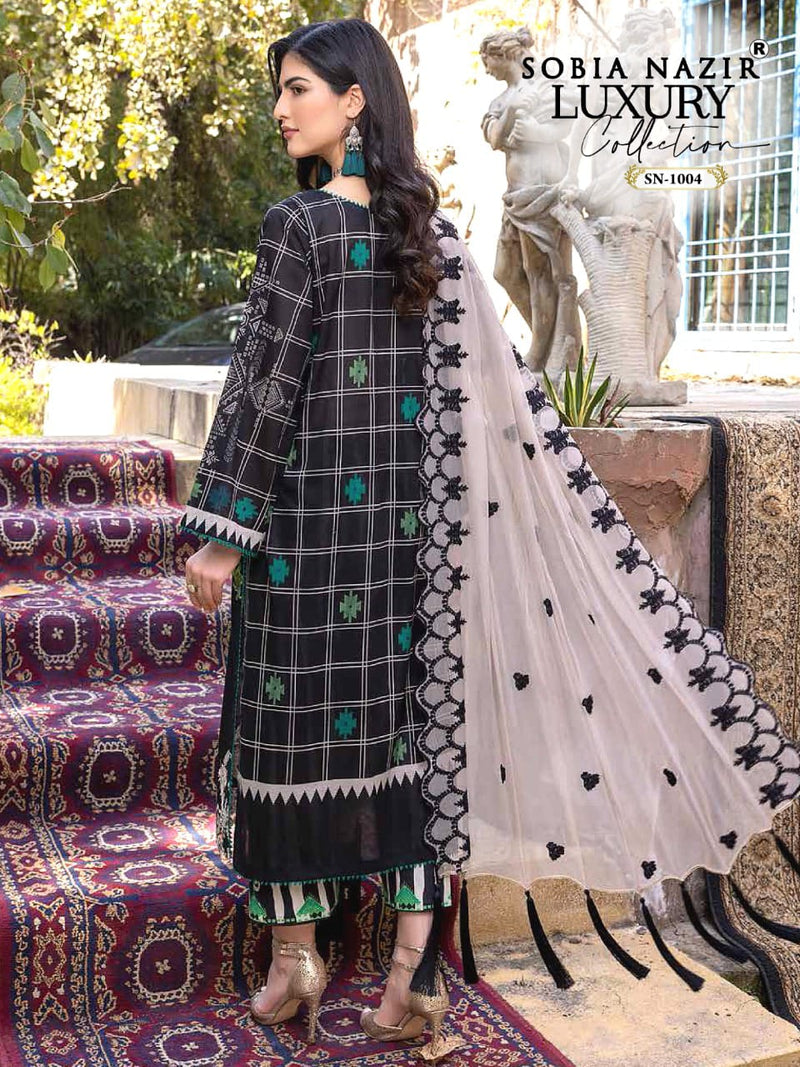 SOBIA NAZIR D NO 1004 CAMBRIC COTTON WITH EMBROIDERY WORK FANCY LOOK STYLISH SALWAR KAMEEZ