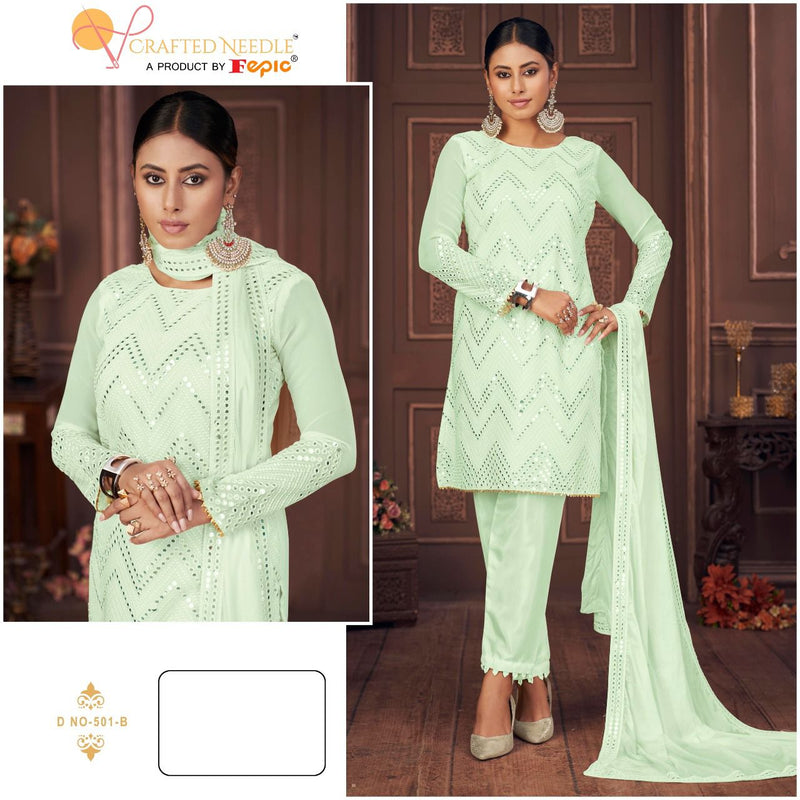 FEPIC CRAFTED NEEDLE 501 B GEORGETTE WITH FANCY LOOK CASUAL WEAR SALWAR SUIT