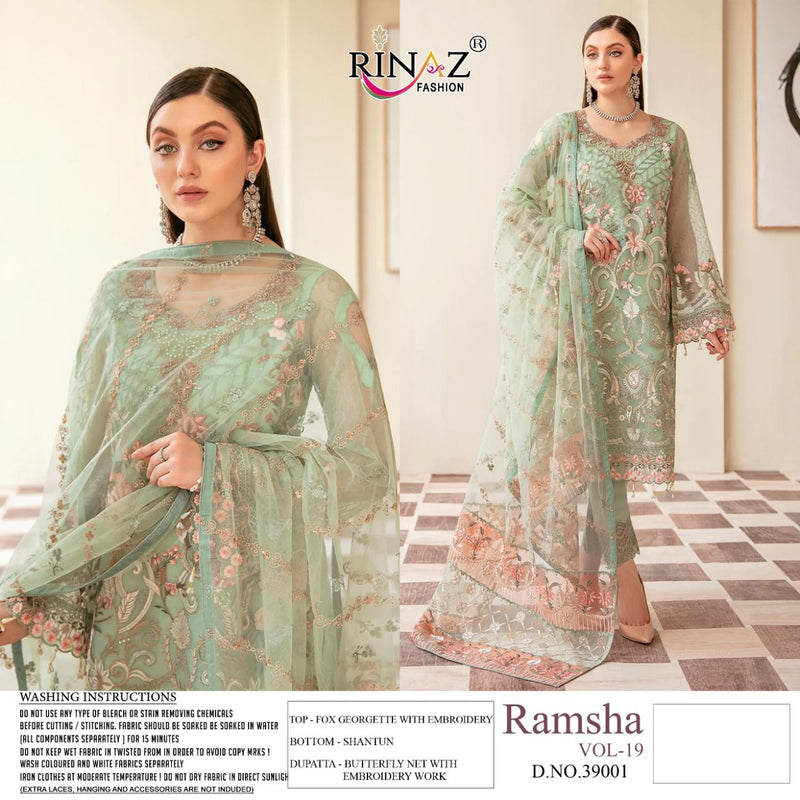 RINAZ FASHION D NO 39001 GEORGETTE WITH EMBROIDERY WORK FANCY LOOK PARTY WEAR SALWAR SUIT