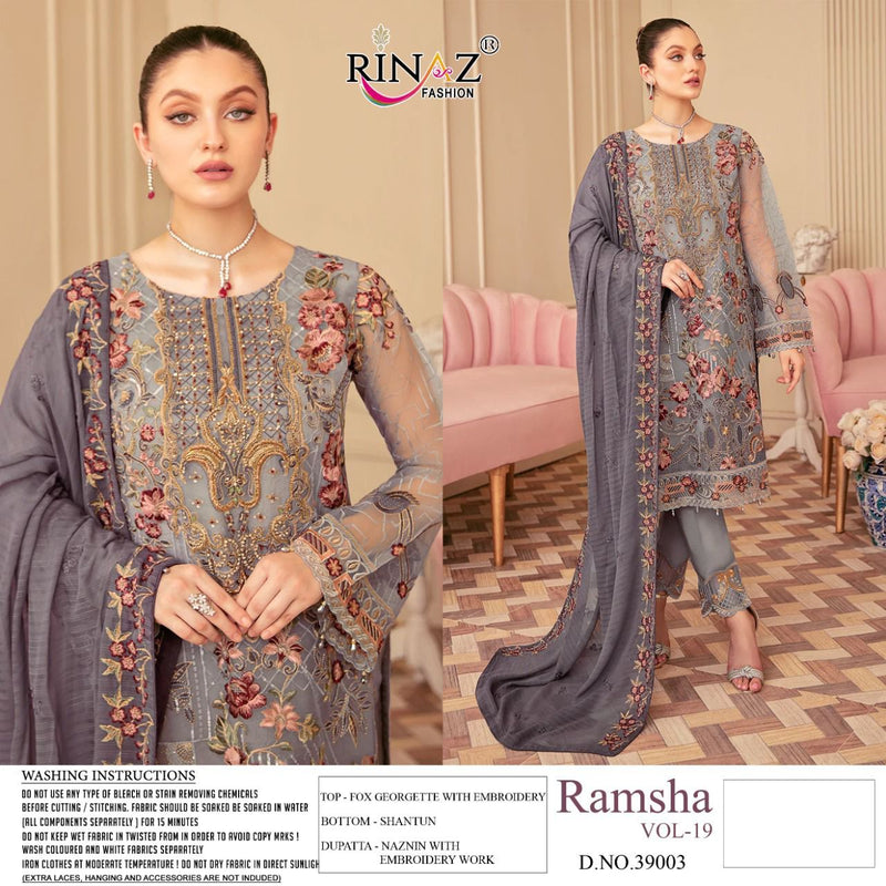 RINAZ FASHION D NO 39003 GEORGETTE WITH EMBROIDERY WORK FANCY LOOK PARTY WEAR SALWAR SUIT