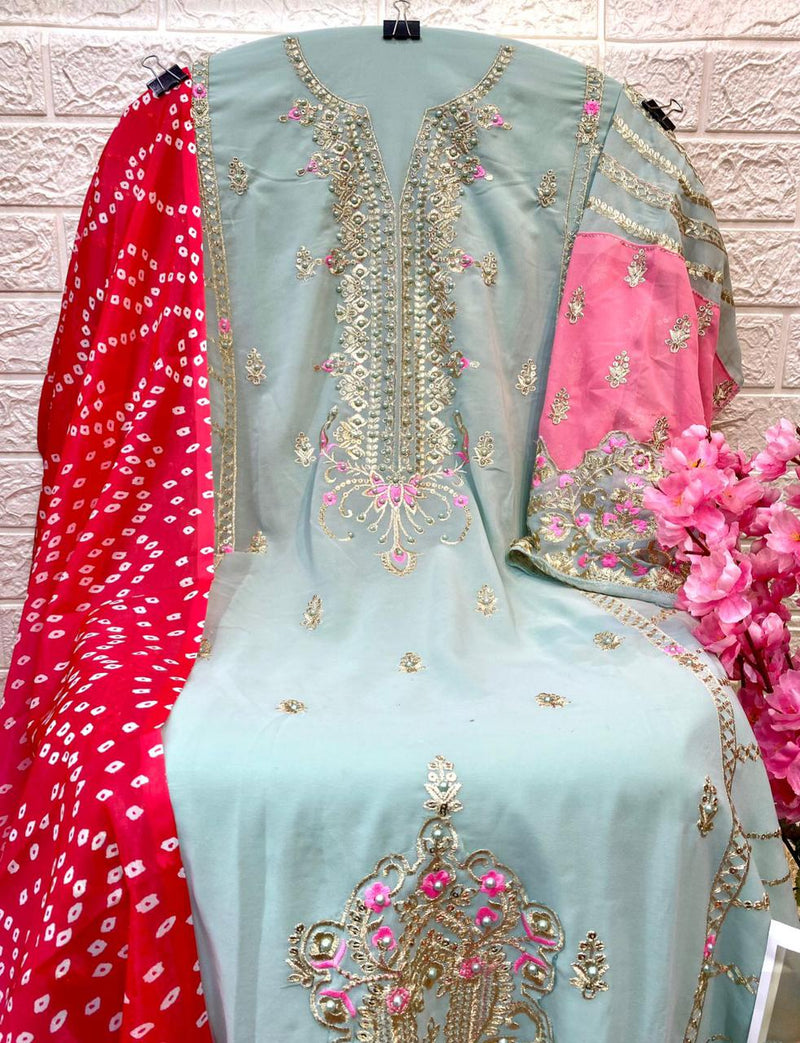 AL KHUSHBU D NO 3041 GEORGETTE WITH EMBROIDERY WORK BEAUTIFUL DESIGN WEDDING WEAR PAKISTANI SUIT