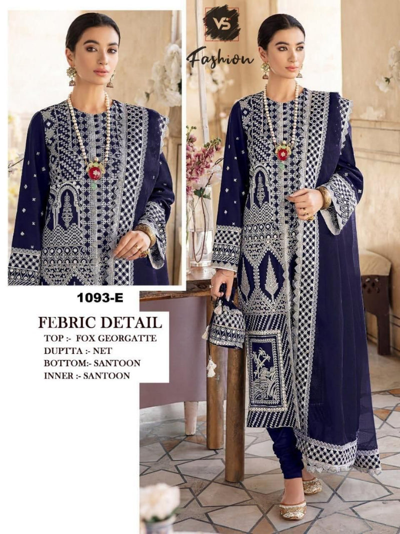 VS FASHION D NO 1093 E GEORGETTE WITH HEAVY EMBROIDERY WORK WEDDING WEAR PAKISTANI SUIT