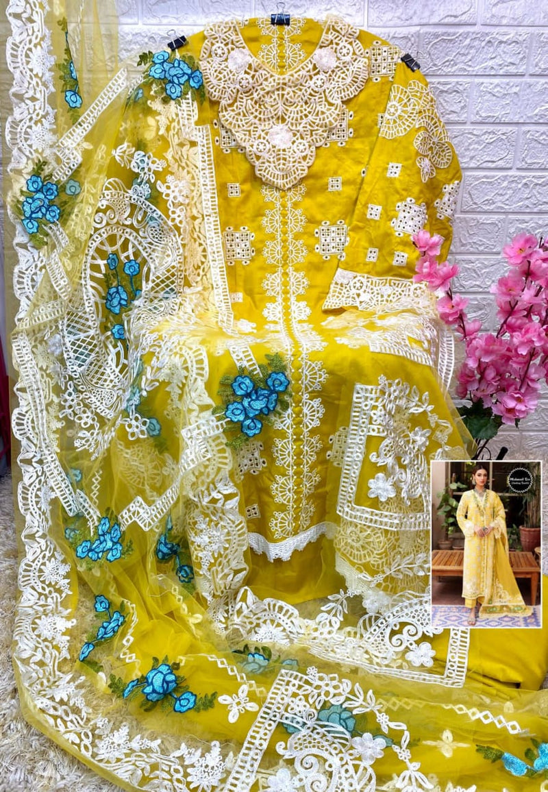 MEHMOOD TEX D NO M 09 COTTON WITH HEAVY EMBROIDERY FANCY LOOK PARTY WEAR PAKISTANI SUIT