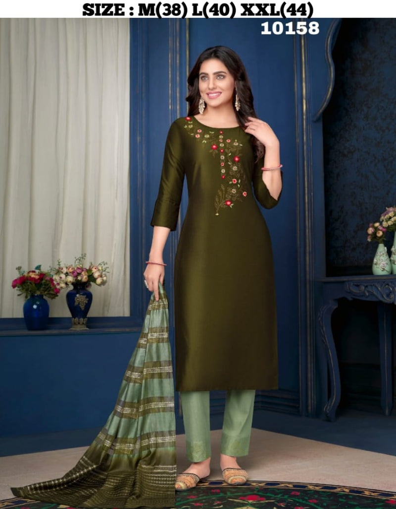 LILY&LALI D NO 10158 BEMBER SILK WITH ATTRACTIVE LOOK FESTIVE WEAR STYLISH KURTI