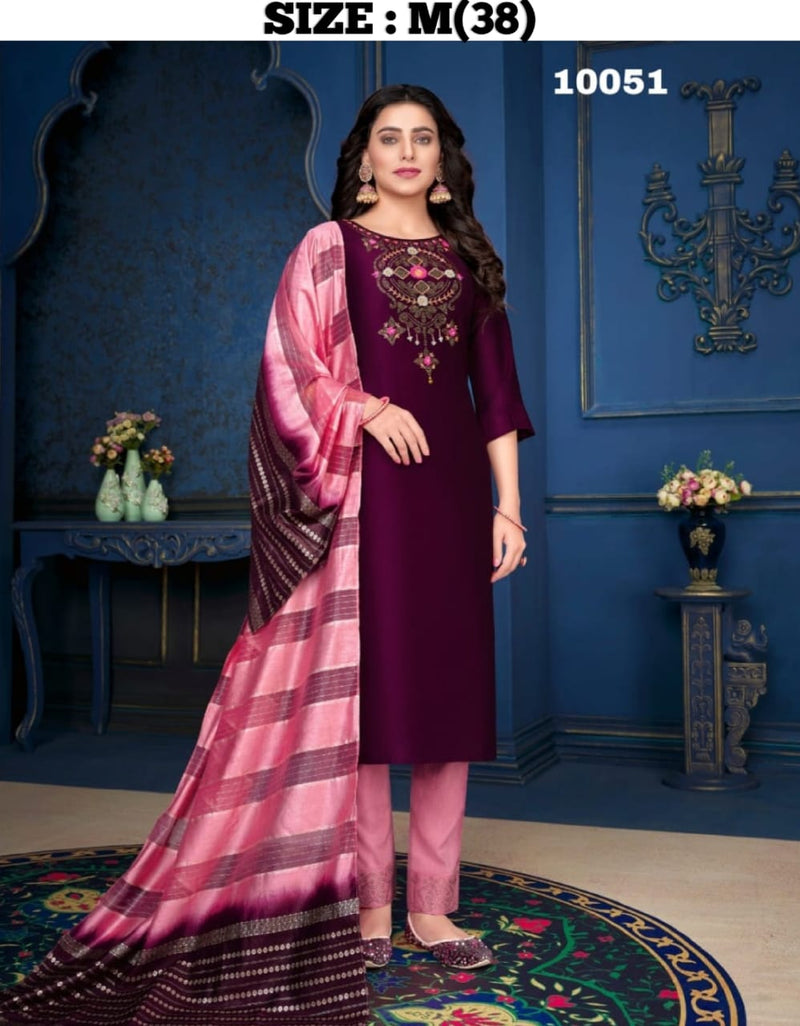 LILY&LALI D NO 10051 BEMBER SILK WITH ATTRACTIVE LOOK PARTY WEAR STYLISH KURTI