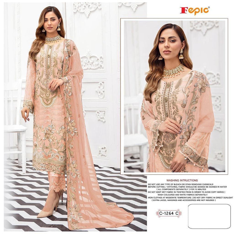 FEPIC SUIT ROSEMEEN C 1264 C GEORGETTE EMBROIDERY WITH HAND WORK FANCY LOOK PARTY WEAR SALWAR SUIT