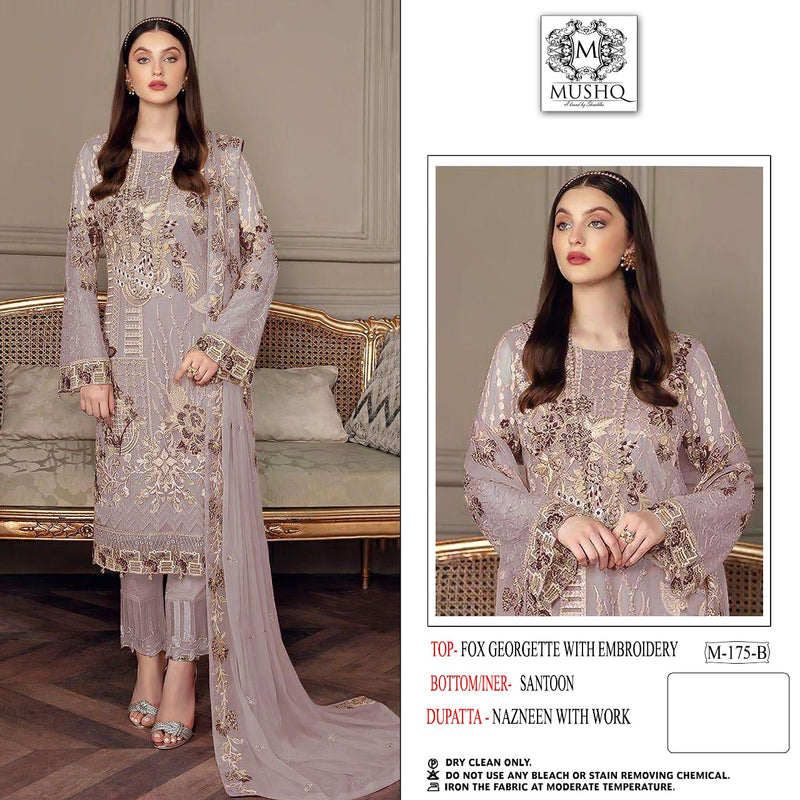 Mushq Dno M 175 B Georgette With Heavy Embroidery Work Stylish Designer Wedding Look Salwar Suit