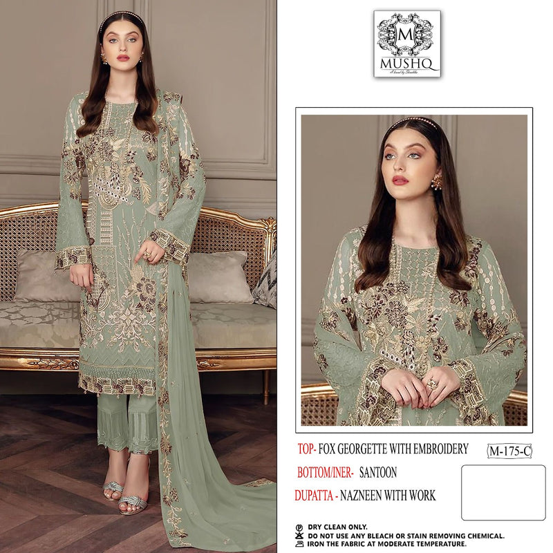 Mushq Dno M 175 C Georgette With Heavy Embroidery Work Stylish Designer Wedding Look Salwar Suit