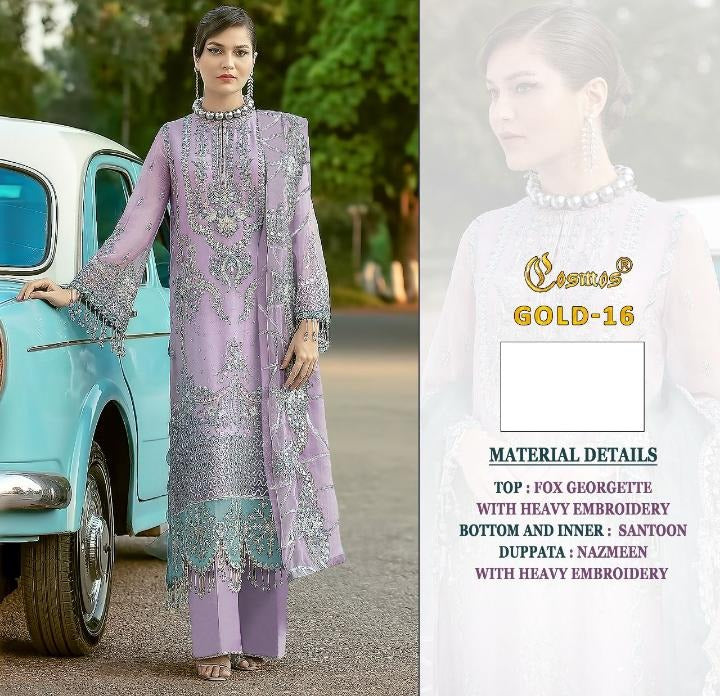 Cosmos Gold 16 Butterfly Net With Heavy Embroidery Work Stylish Designer Party Wear Salwar Suit