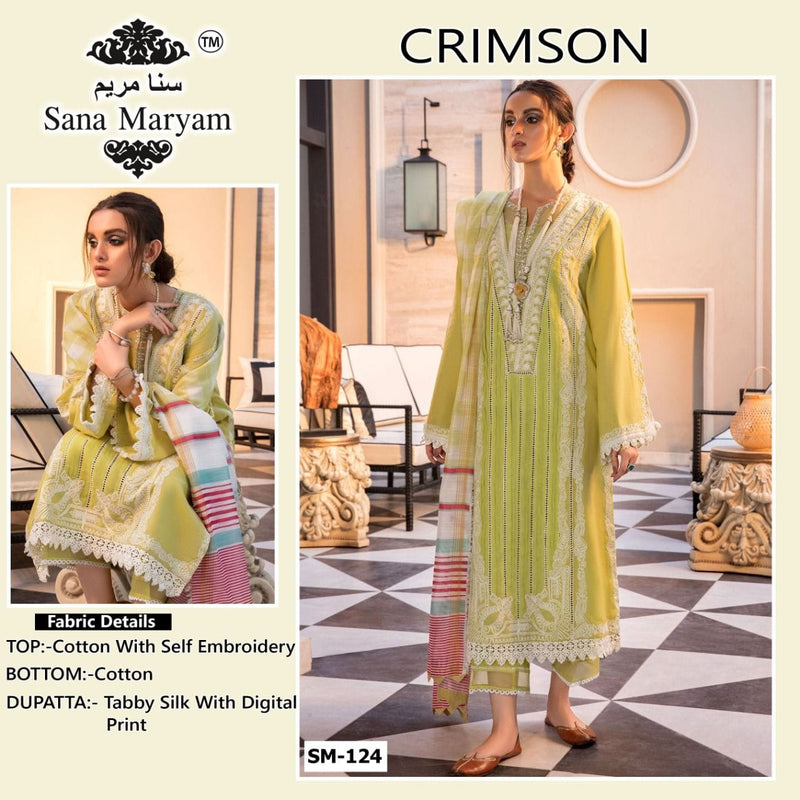 Crimson Dno Sm 124 Cotton With Fancy Embroidery Work Stylish Designer Party Wear Salwar Kameez