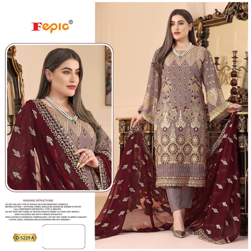 Fepic Suit Rosemeen 5229 A Georgette With Beutiful Embroidery Work Stylish Designer Wedding Look Salwar Suit