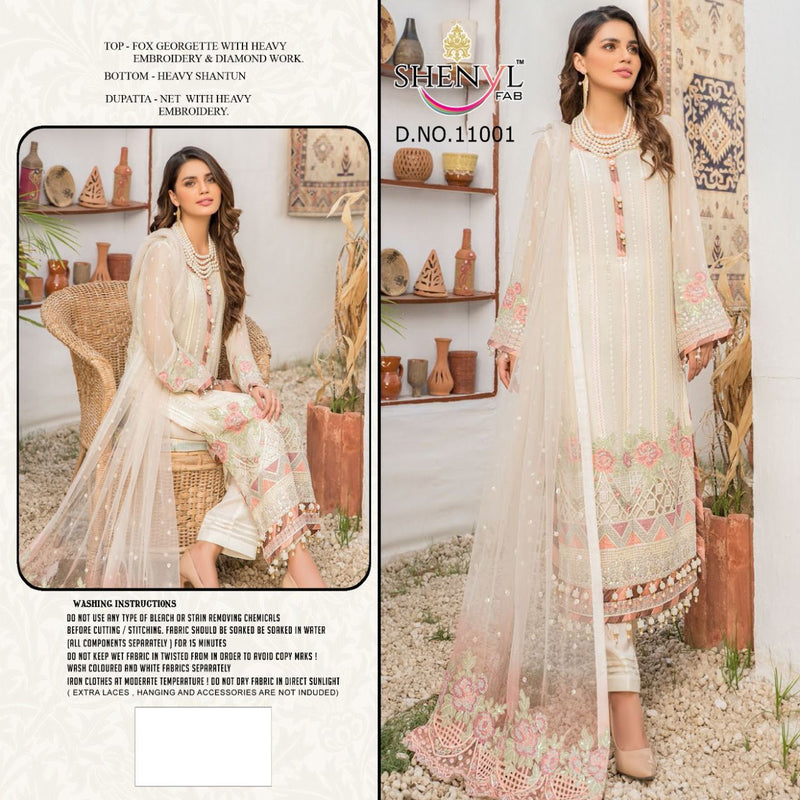 Rinaz Dno 11001 Georgette Embroidery With Beautiful Embroidery Work Stylish Desiger Salwar Kameez