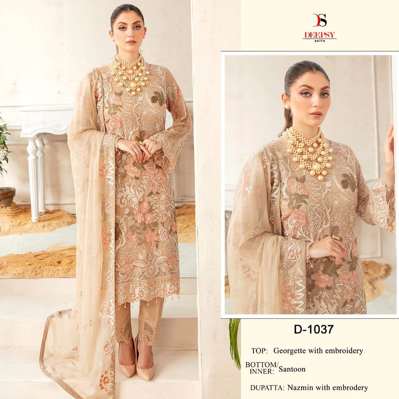 Deepsy Suit Georgette With Heavy Embroidery Work Stylish Designjer Attractive Look Salwar Kameez