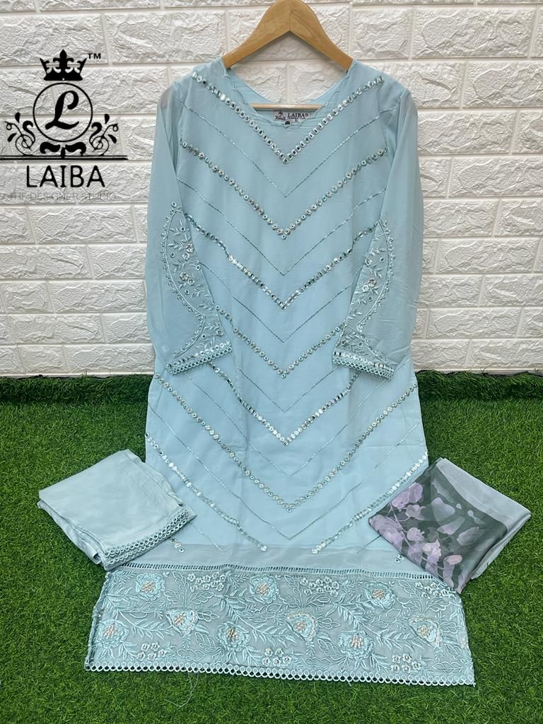 Laiba Dno Am Vol 136 C Georgette With Beautiful Fancy Work Stylish Designer Casual Kurti