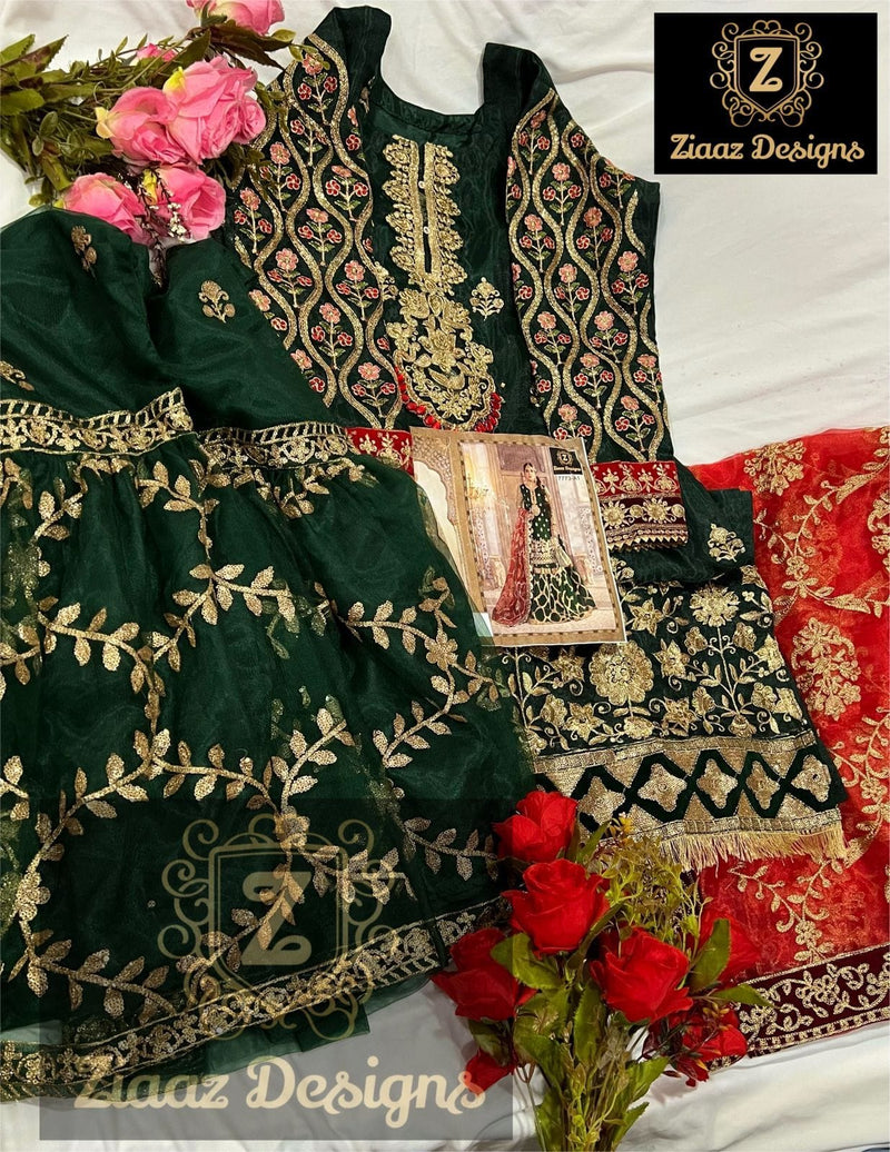 Ziaaz Designs Dno 7773 A Organza With Beautiful Heavy Embroidery Work Stylish Designer Wedding Wear Salwar Kameez