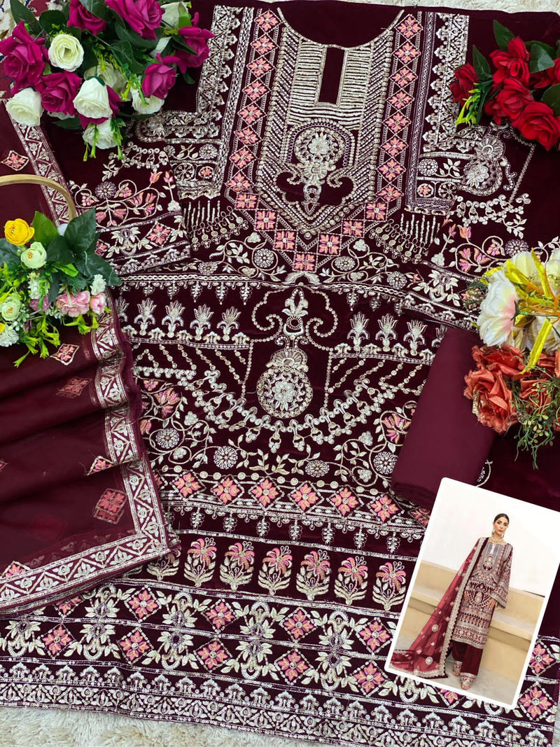 Deepsy Suit Anaya Vol 2 Velvet With Embroidery Work Stylish Designer Attractive Look Salwar Kameez