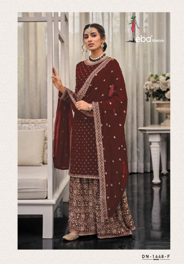 Eba Lifestyle Shagun 1448 F Georgette with Beautiful Embroidery Work Stylish Designer Wedding Wear Salwar Kameez