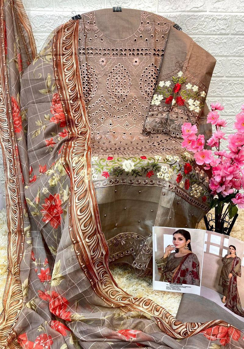 Sf Presents Dno 134 Pure Cotton With Heavy Embroidery Work Stylish Deigner Pakistani Salwar Kameez