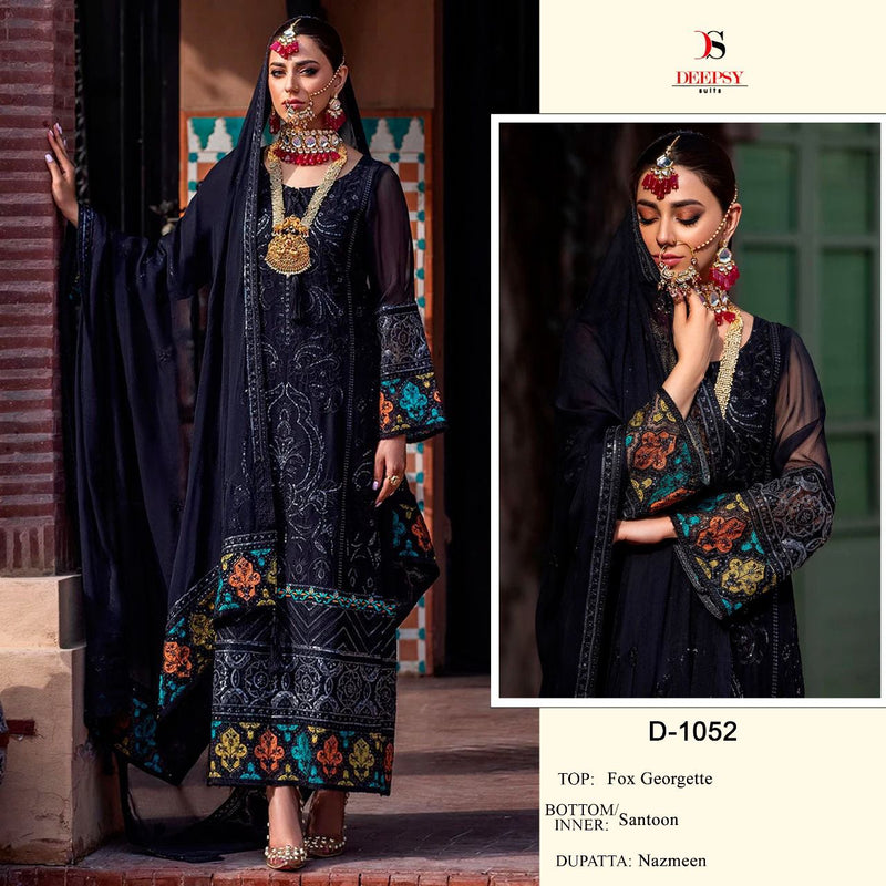 Deepsy Suit Dno 1052 Georgette With Embroidery Work Stylish Designer Wedding Look Salwar Kameez