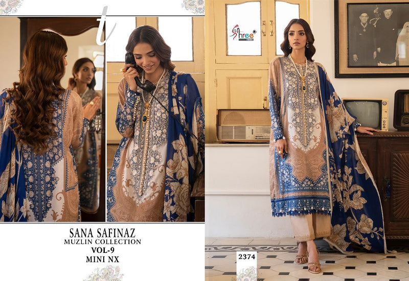 Shree Fabs Dno 2374 Pure Cotton With Embroidery Work Stylish Designer Pakistani Fancy Salwar Kameez