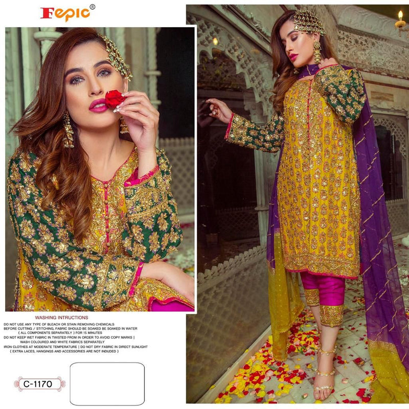 Fepic Rosemeen 1170 Georgette With Beautiful Embroiery Work stylish Designer Wedding Look Salwar Kameez