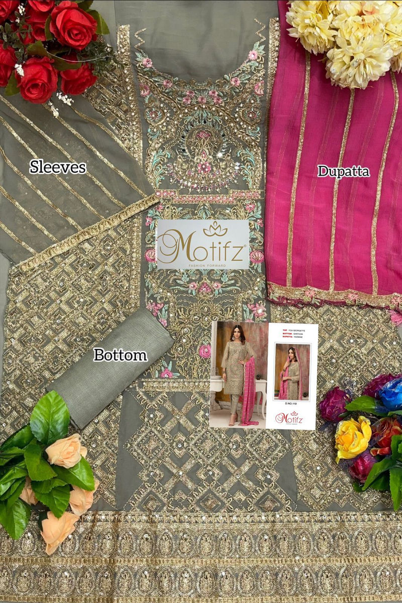 Motifz Presents Dno 119 Georgette With Beautiful Work Stylish Designer Party Wear Salwar Kameez