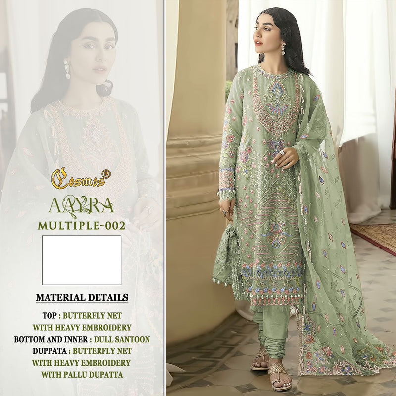 Cosmos Aarya Vol 002 Net With Heavy Embroidery Work Stylish Designer Fesrive Wear Salwar Kameez