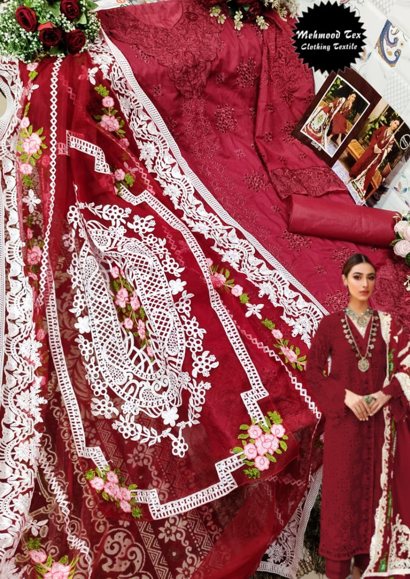 Mehboob Tex Dno M 09 Pure Cotton With Heavy Embroidery Work Stylish Designer Pakistani Salwar Kameez