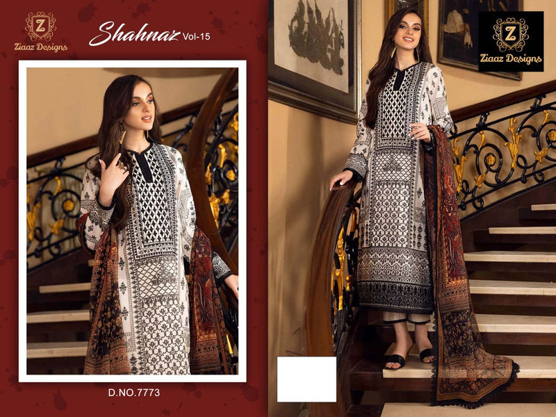 Ziaaz Designs Shahnaz Vol 15 Pure Cotton With Fancy Work Stylish Designer Casual Look Salwar Kameez
