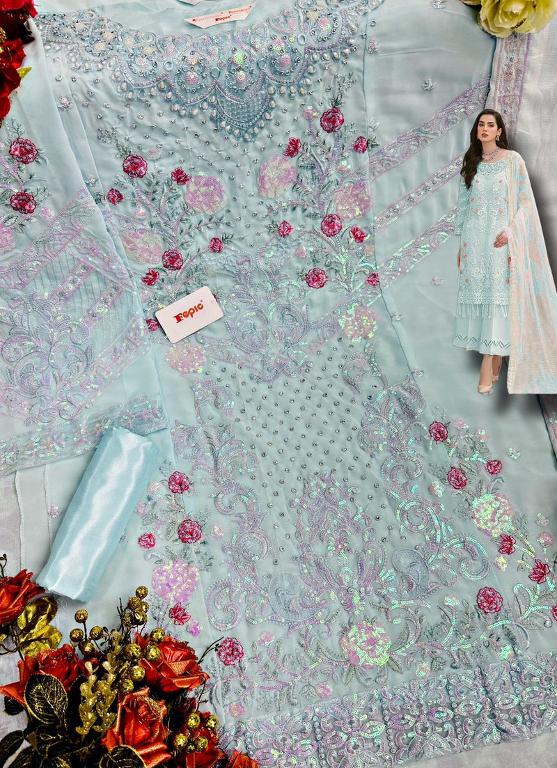 FEPIC ROSEMEEN DNO C 1502 D GEORGETTE WITH HEAVY EMBROIDERY WORK STYLISH DESIGNER SALWAR KAMEEZ