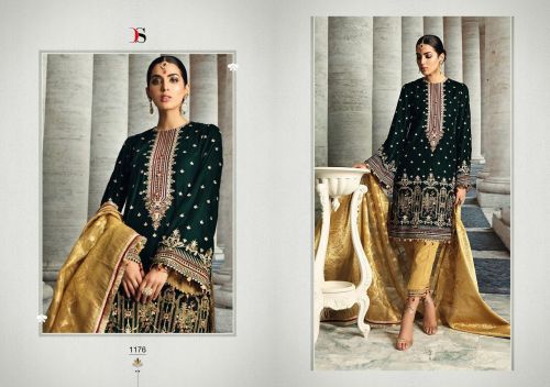 DEEPSY SUIT DNO 1176 VELVET WITH BEAUTIFUL WORK STYLISH DESIGNER WEDDING WEAR SALWAR KAMEEZ