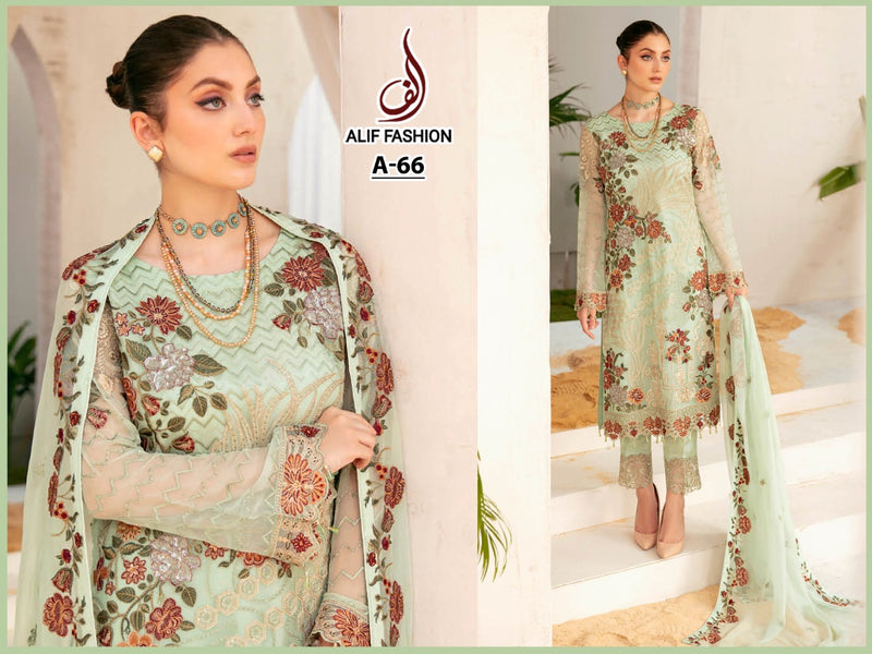 ALIF FASHION DNO A 66 GEORGETTE WITH EMBROIDERY WORK STYLISH DESIGNER PAKISTANI SALWAR KAMEEZ