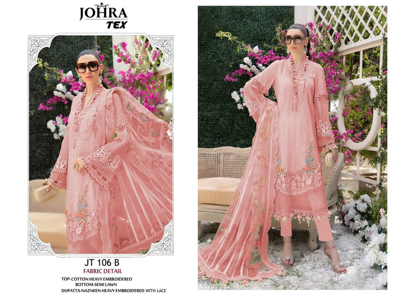 Johra Tex Dno 106 B Pure Cotton With Beautiful Work Stylish Designer Party Wear Salwar Kameez