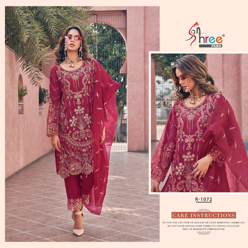 SHREE FABS DNO 1072 ORGANZA WITH EMBROIDERY WORK STYLISH DESIGNER PARTY WEAR SALWAR KAMEEZ