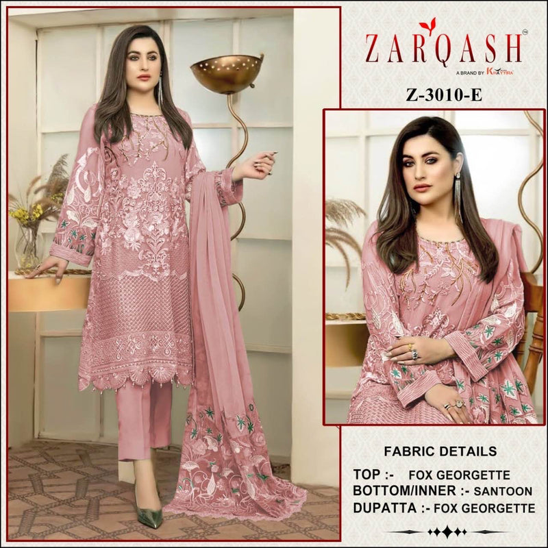Zarqash Dno Z 3010 E Georgette With Embroidery Work Stylish Designer Festive Wear Look Salwar Kameez