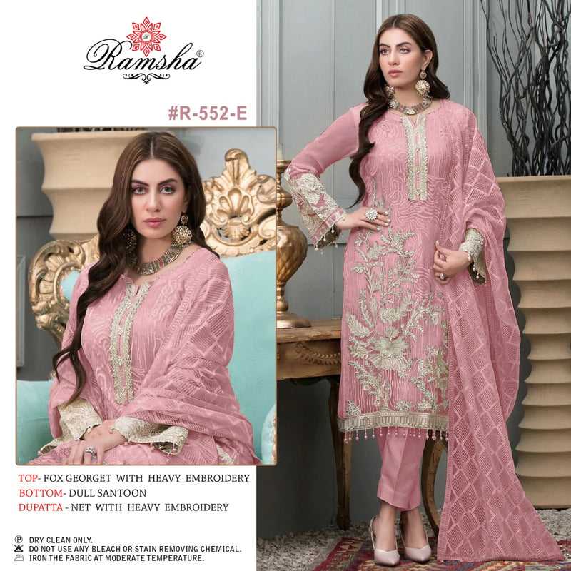 Ramsha Dno R 552 E Georgette With Beautiful Work Stylish Designer Festive Wear Salwar Kameez