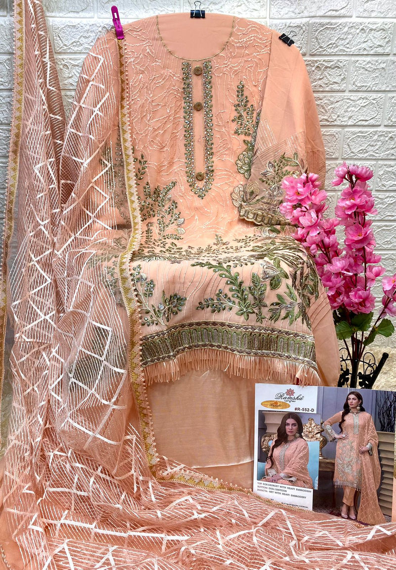 Ramsha Dno R 552 D Georgette With Beautiful Work Stylish Designer Festive Wear Salwar Kameez